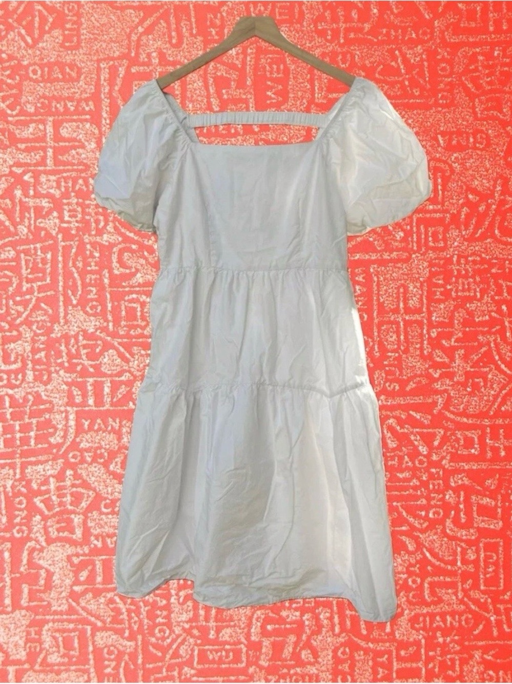 Dazy White Puff Sleeve Smock Dress Size L